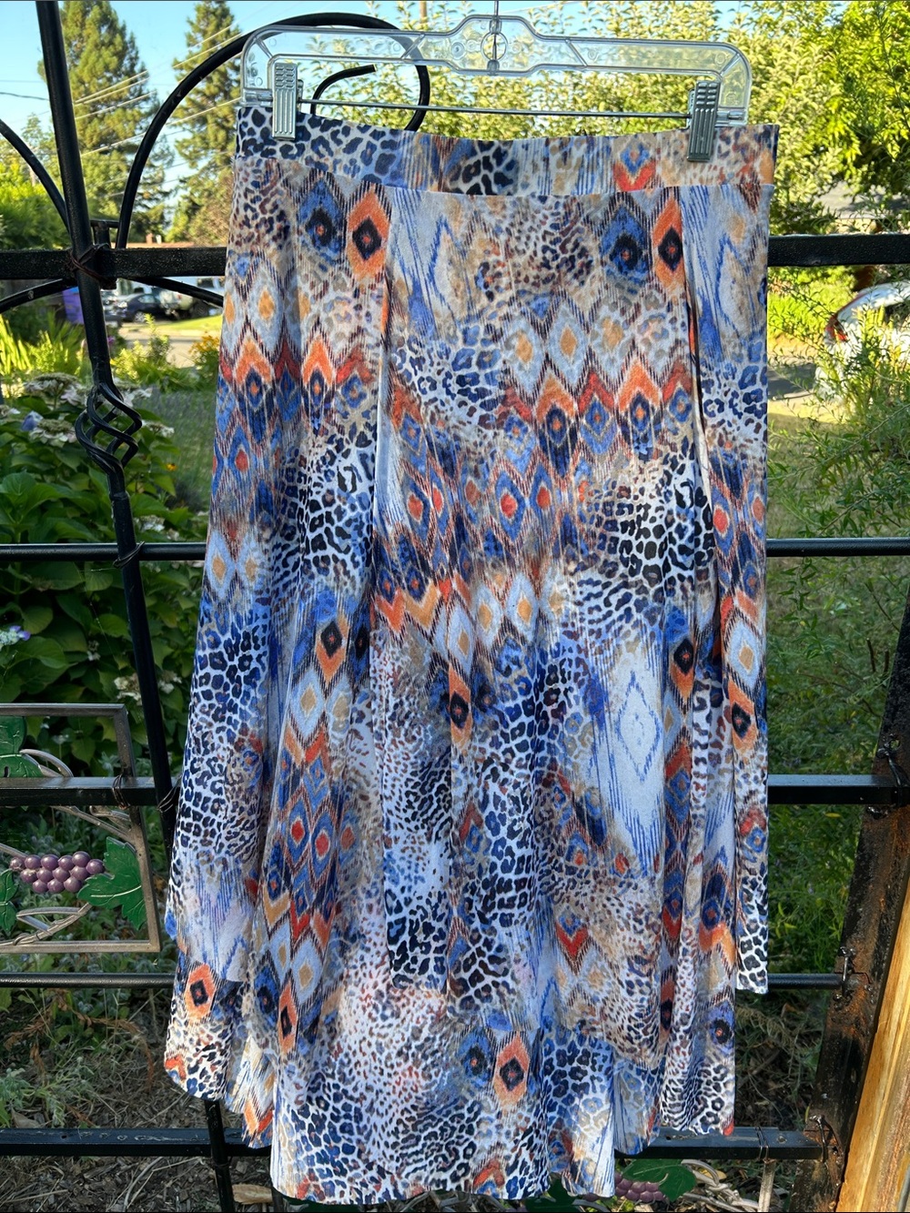 Chico’s nylon animal print lined skirt size 1